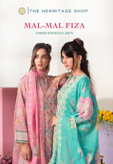 Mal mal Fiza By Hermitage Lawn Cotton Dress Material 